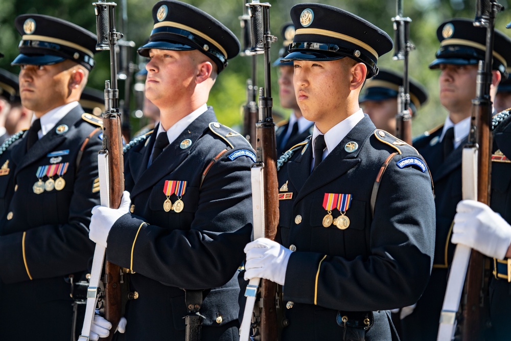 Chief of the French Army Gen. Pierre Schill Participates in an Army Full Honors Wreath-Laying Ceremony at the Tomb of the Unknown Soldier