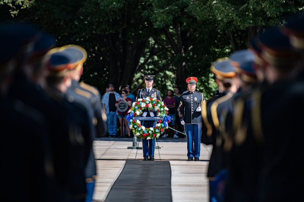 Chief of the French Army Gen. Pierre Schill Participates in an Army Full Honors Wreath-Laying Ceremony at the Tomb of the Unknown Soldier