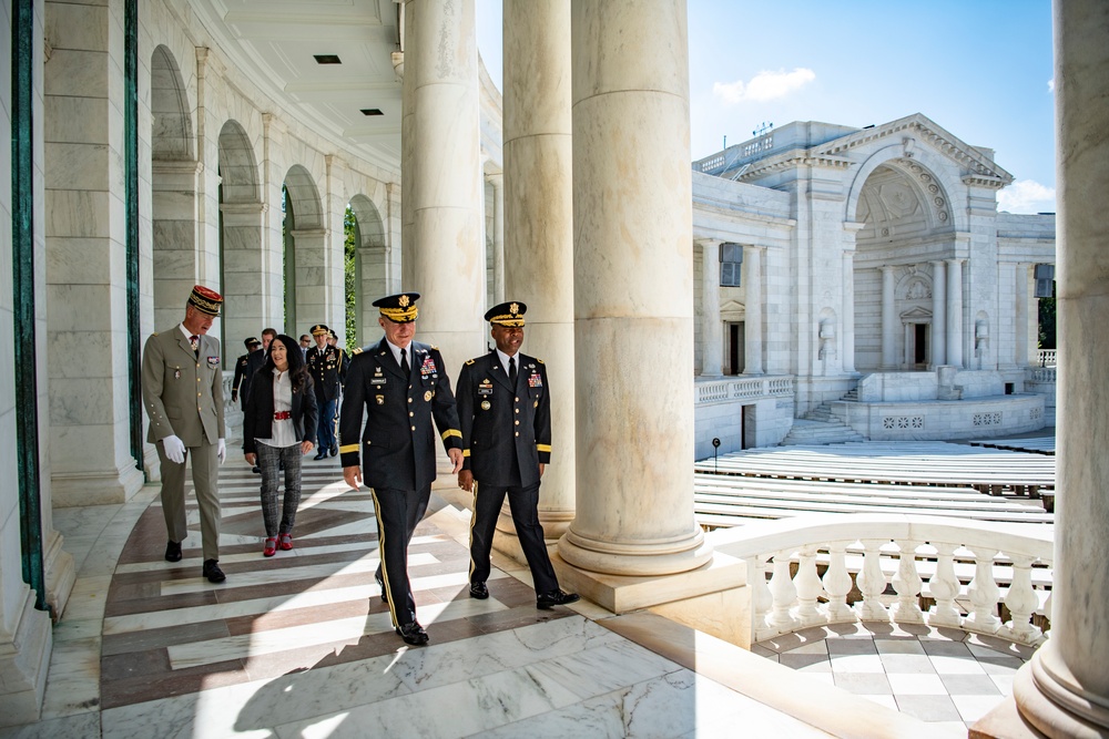 Chief of the French Army Gen. Pierre Schill Participates in an Army Full Honors Wreath-Laying Ceremony at the Tomb of the Unknown Soldier