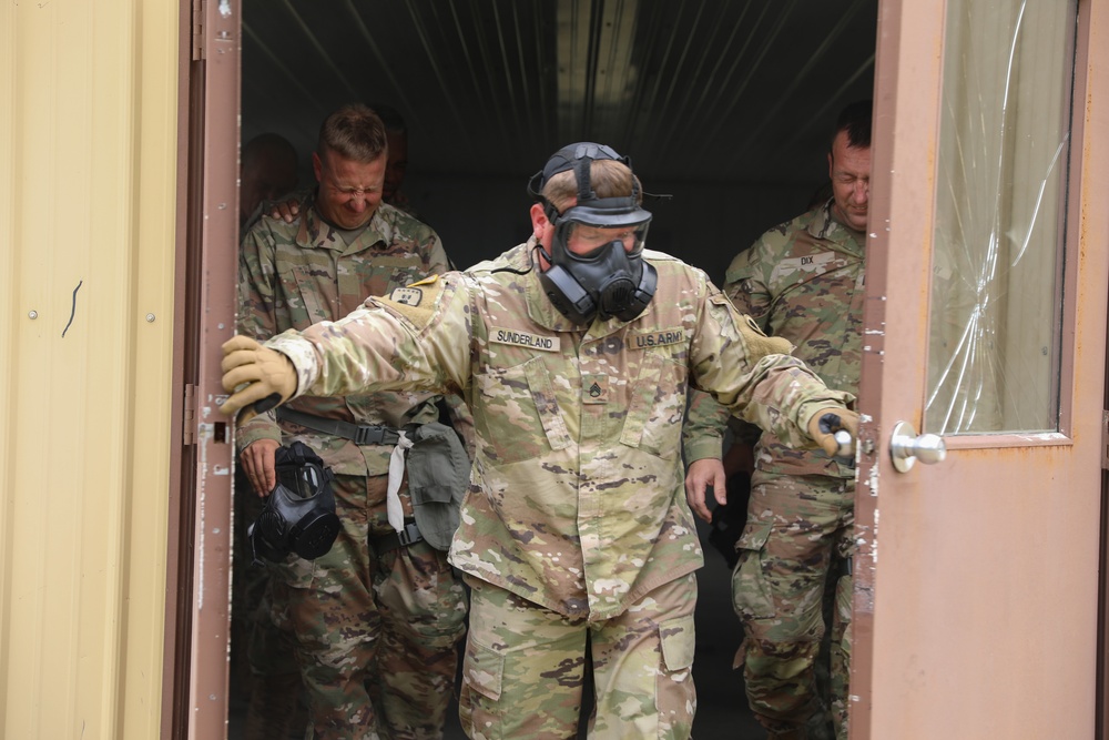 37th Infantry Brigade Combat Team Soldiers conduct CBRN training