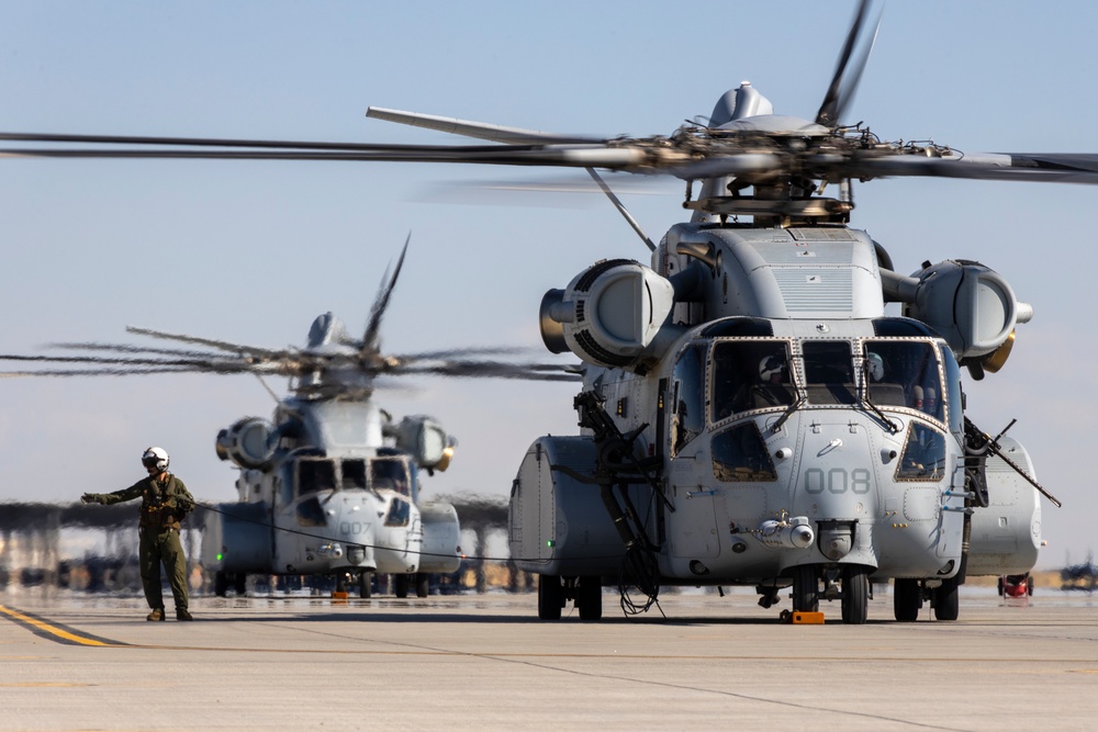 Marines with Marine Heavy Helicopter Squadron (HMH) 461 fly CH-53K King Stallions