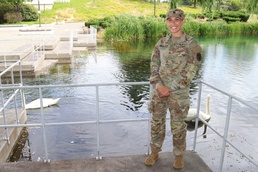 SGT Kollock with Madigan's swans