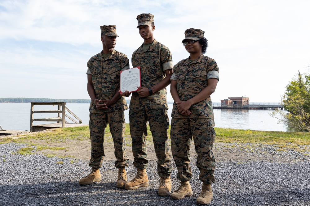 Lance Cpl. Fogg and Pfc. Capron Promotion Ceremony