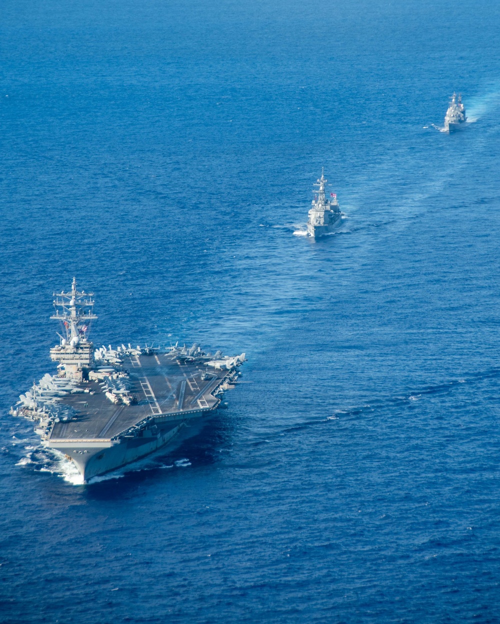 USS Ronald Reagan (CVN 76) conducts photo exercise with JMSDF