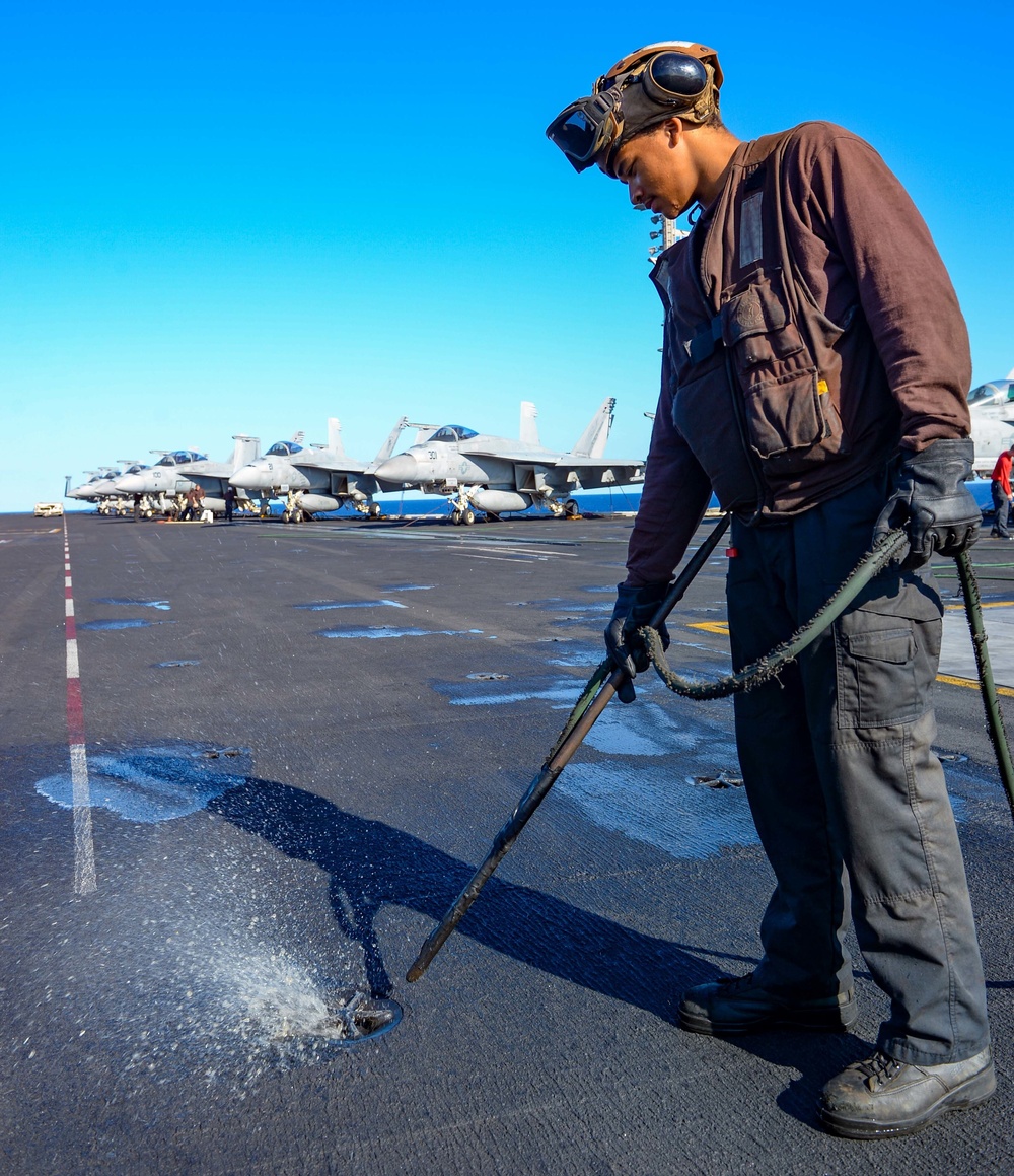 The Harry S. Truman Carrier Strike Group is on a scheduled deployment in the U.S. Naval Forces Europe area of operations, employed by U.S. Sixth Fleet to defend U.S., allied and partner interests.