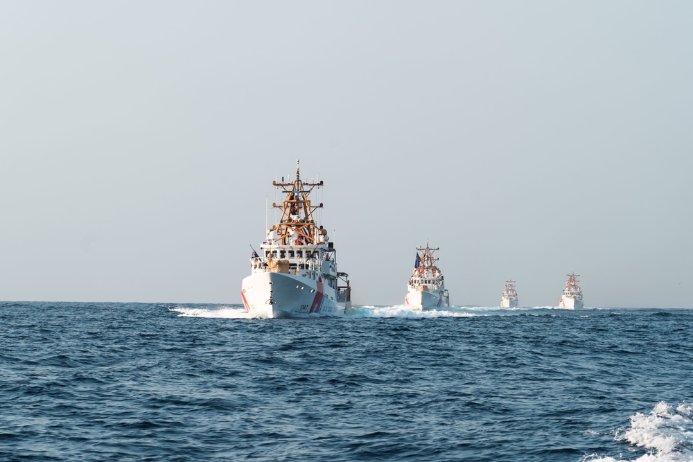 USCG Fast Response Cutters transit the Strait of Hormuz