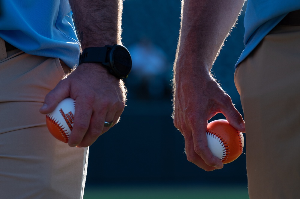 ANG OAY Airmen Throw Bowie Baysox Ceremonial First Pitch