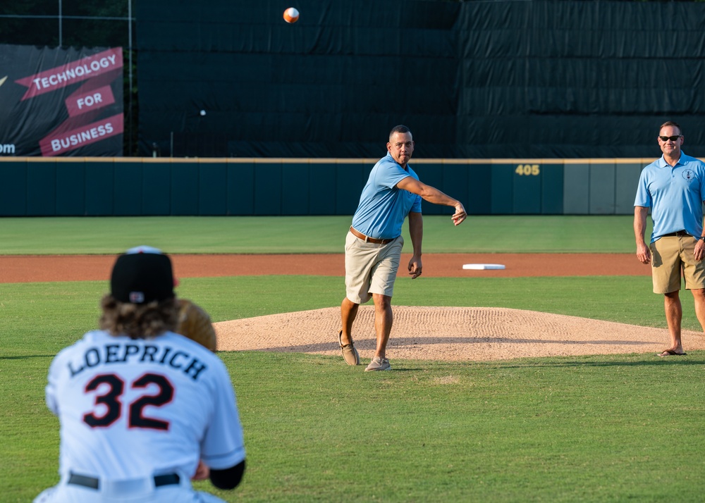 ANG OAY Airmen Throw Bowie Baysox Ceremonial First Pitch