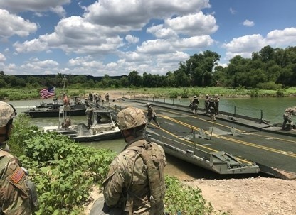 Constructing the Improved Ribbon Bridge during Operation Hood Strike 22