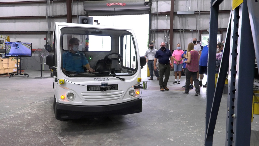 FRCE test drives autonomous parts-handling vehicles in warehouse