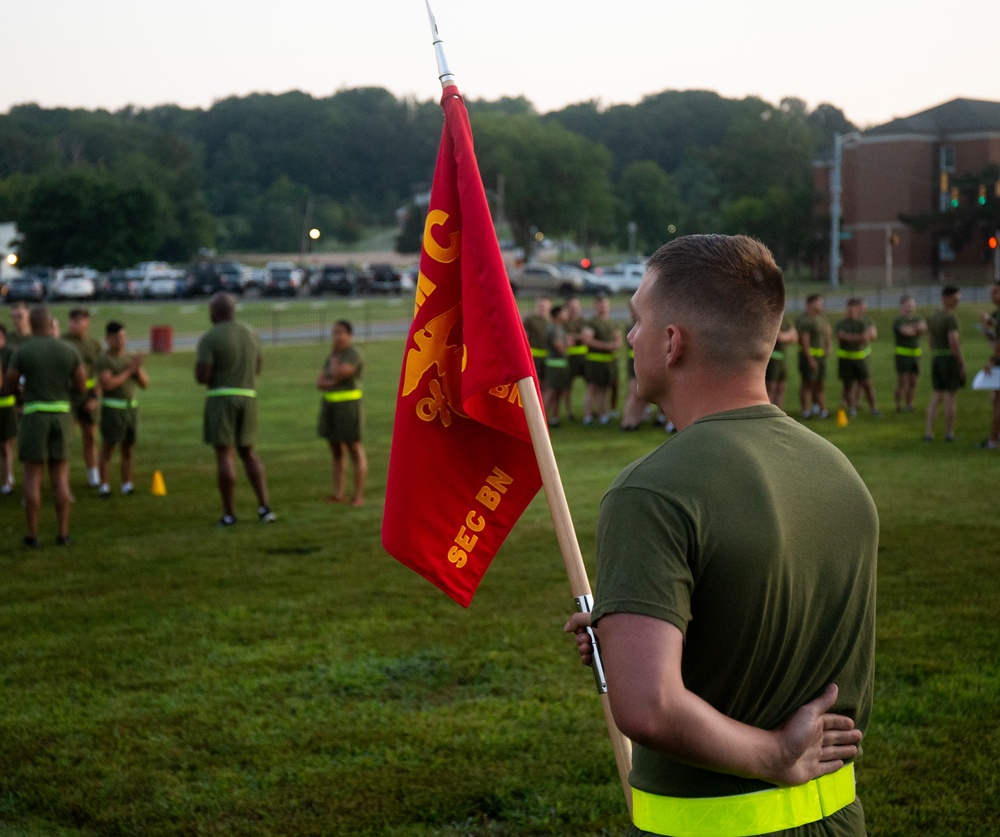 Security Battalion Conducts Unit Formation Run