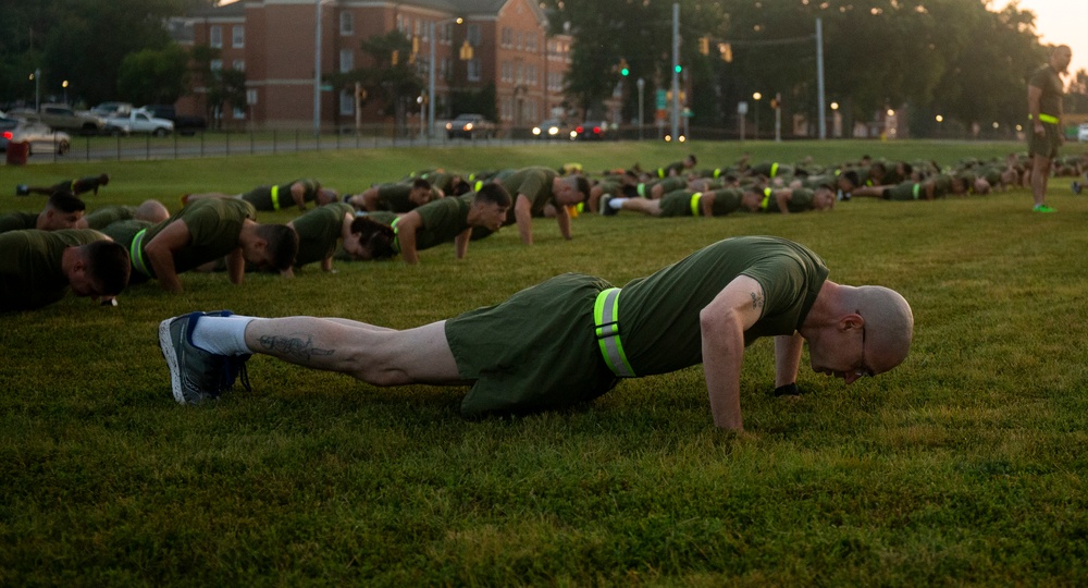 Security Battalion Conducts Unit Formation Run