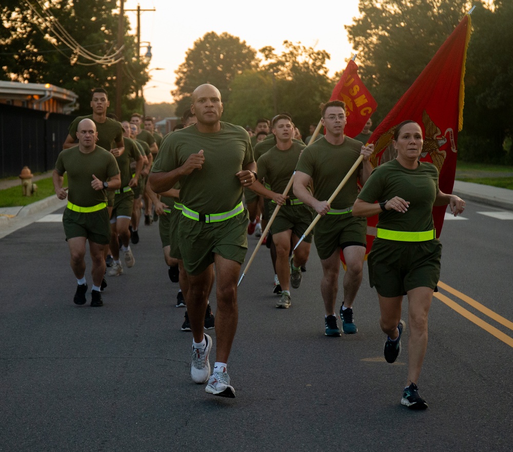 Security Battalion Conducts Unit Formation Run