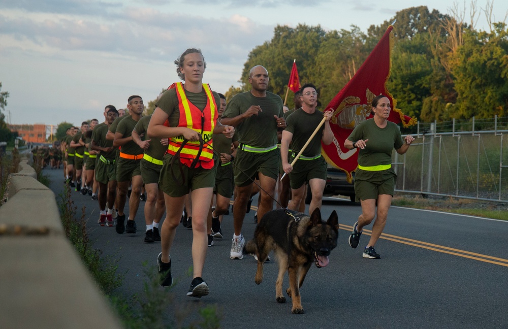 Security Battalion Conducts Unit Formation Run