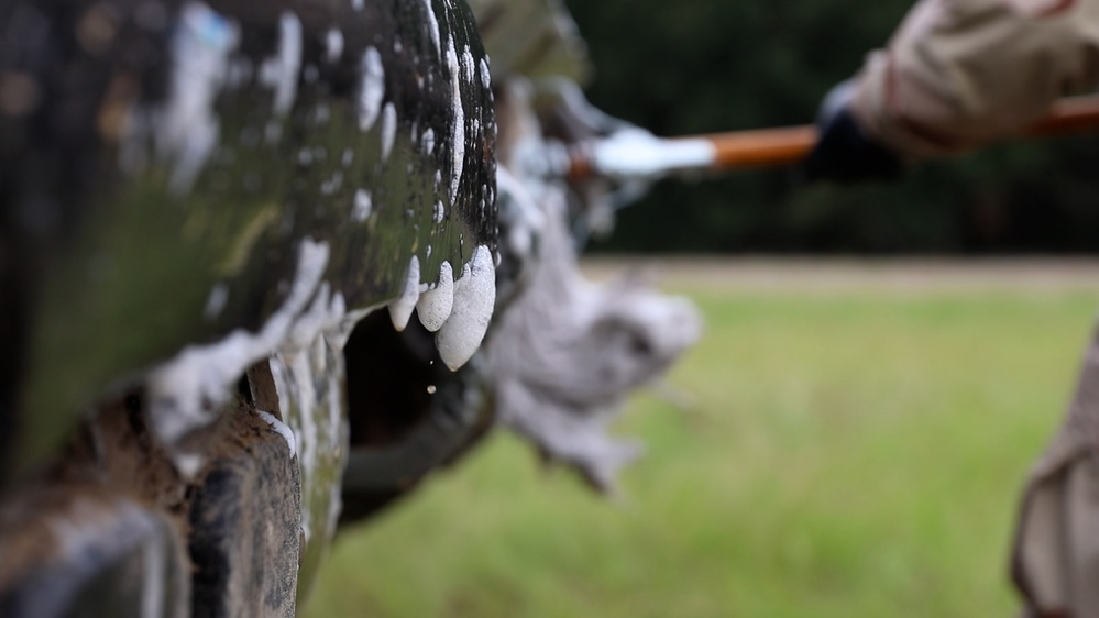 Mustang Squadron conducts joint decontamination exercise