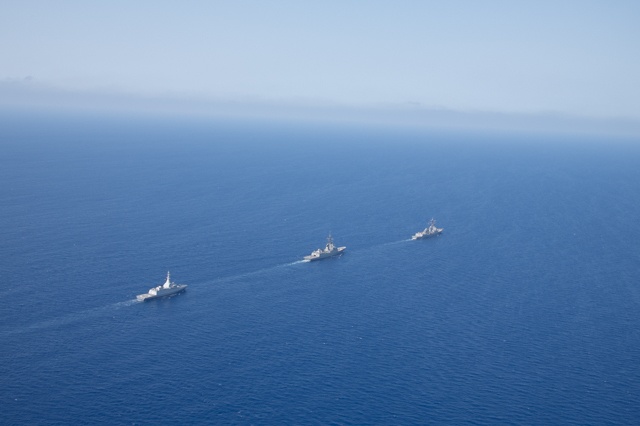 USS Forrest Sherman PASSEX with Egyptian and Spanish Navies