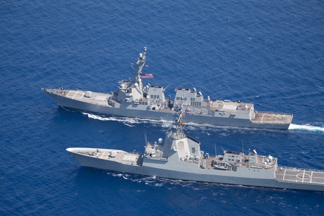 USS Forrest Sherman PASSEX with Egyptian and Spanish Navies