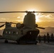 Nevada sunset over a CH-47 Chinook