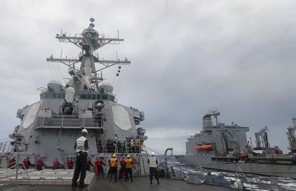 USS Barry (DDG 52) Conducts Replenishment-at-Sea with USNS Yukon (T-AO 202)