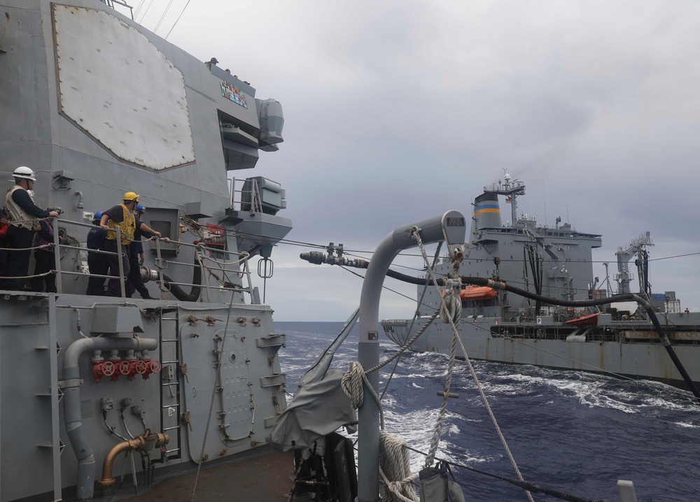 USS Barry (DDG 52) Conducts Replenishment-at-Sea with USNS Yukon (T-AO 202)