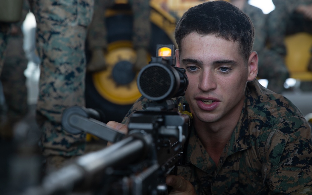 Weapons Training aboard the USS Miguel Keith (ESB-5)