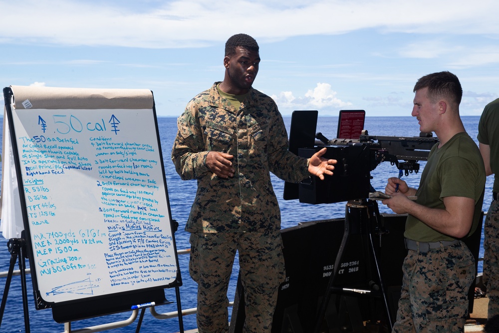 Weapons Training aboard the USS Miguel Keith (ESB-5)