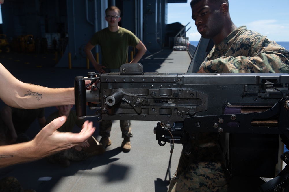 Weapons Training aboard the USS Miguel Keith (ESB-5)