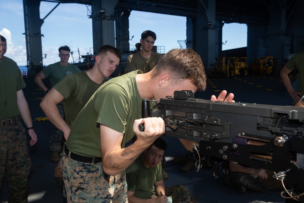 Weapons Training aboard the USS Miguel Keith (ESB-5)