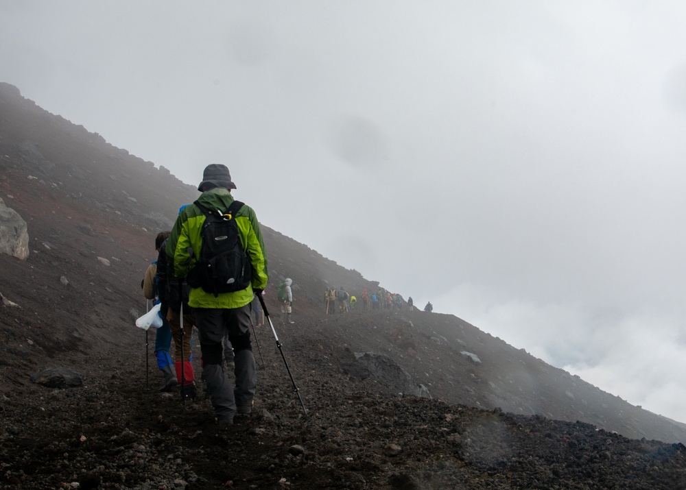 USS Ronald Reagan (CVN 76) Sailors hike Mount Fuji