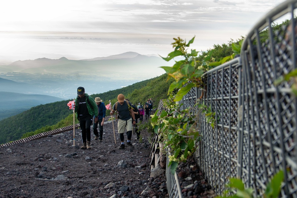 USS Ronald Reagan (CVN 76) Sailors hike Mount Fuji