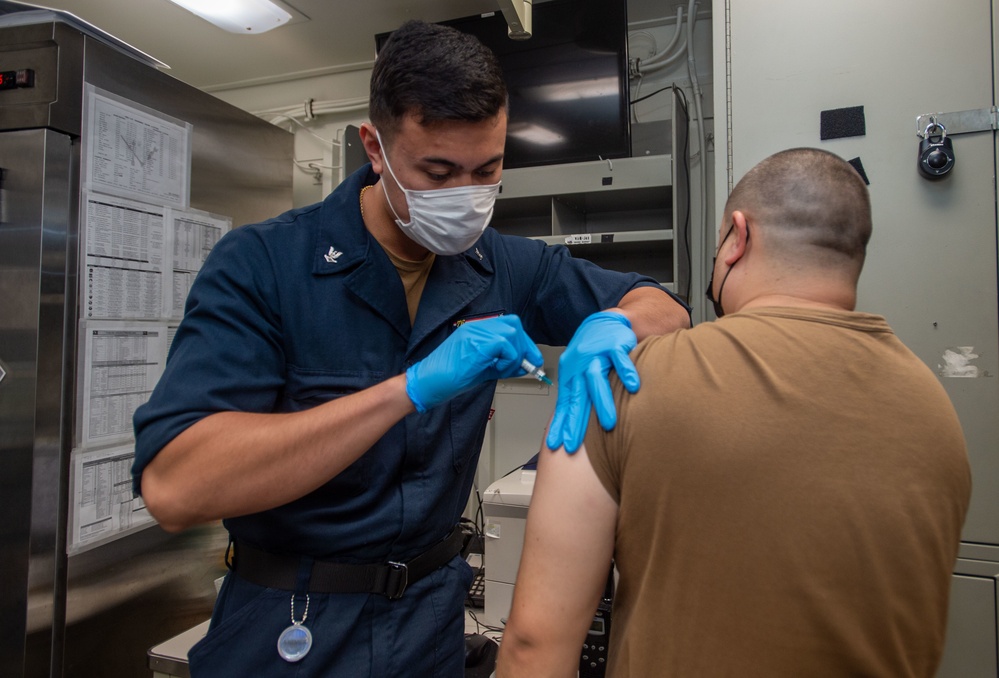 USS Ronald Reagan (CVN-76) Medical Sailors perform daily tasks
