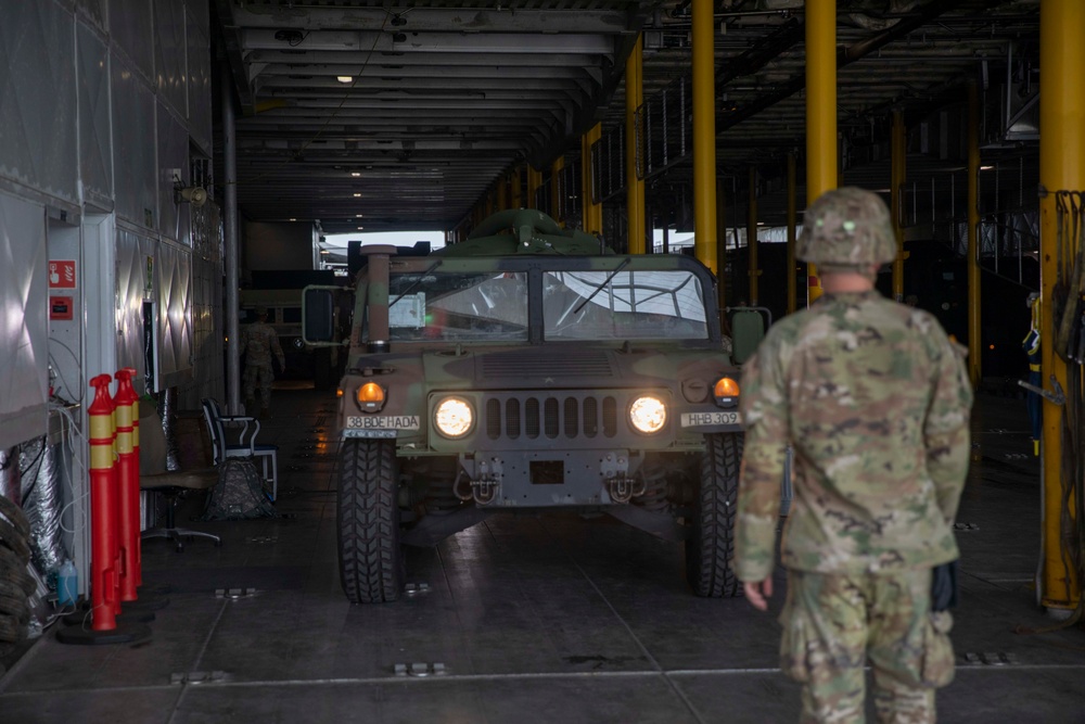 USNS Guam (T-HST-1) docks at MCAS Iwakuni in support of Exercise Orient Shield 22