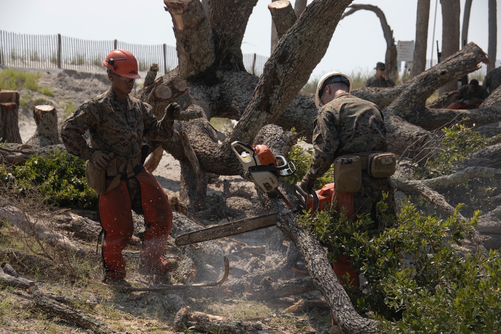 Marine Wing Support Squadron Engineer Company at Hunting Island