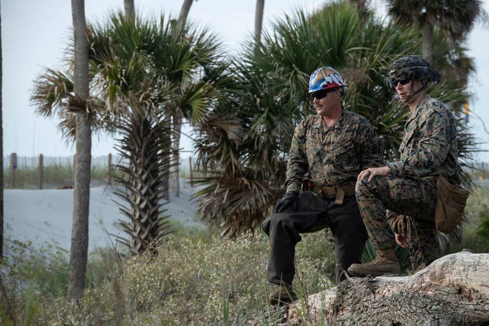 Marine Wing Support Squadron Engineer Company at Hunting Island