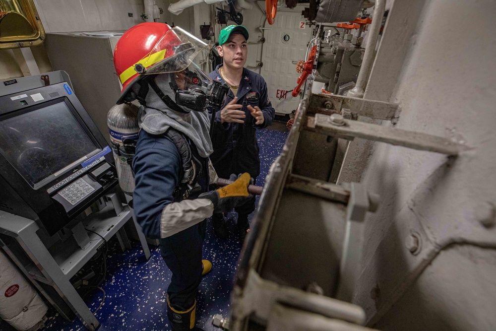 USS San Jacinto Damage Control Training