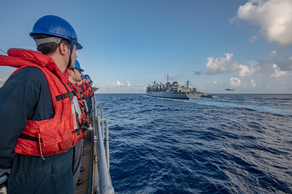 USS San Jacinto conducts replenishment at sea