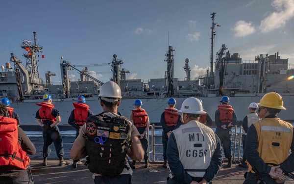 USS San Jacinto conducts replenishment at sea