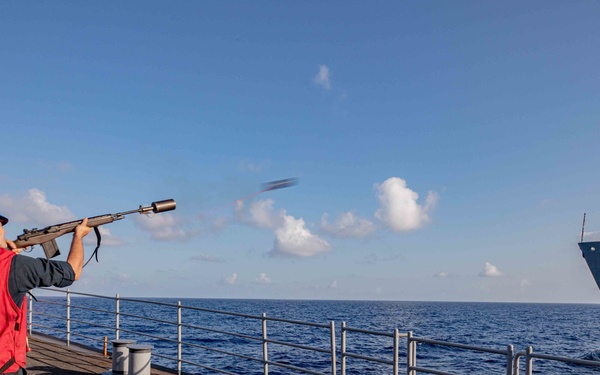 USS San Jacinto conducts replenishment at sea