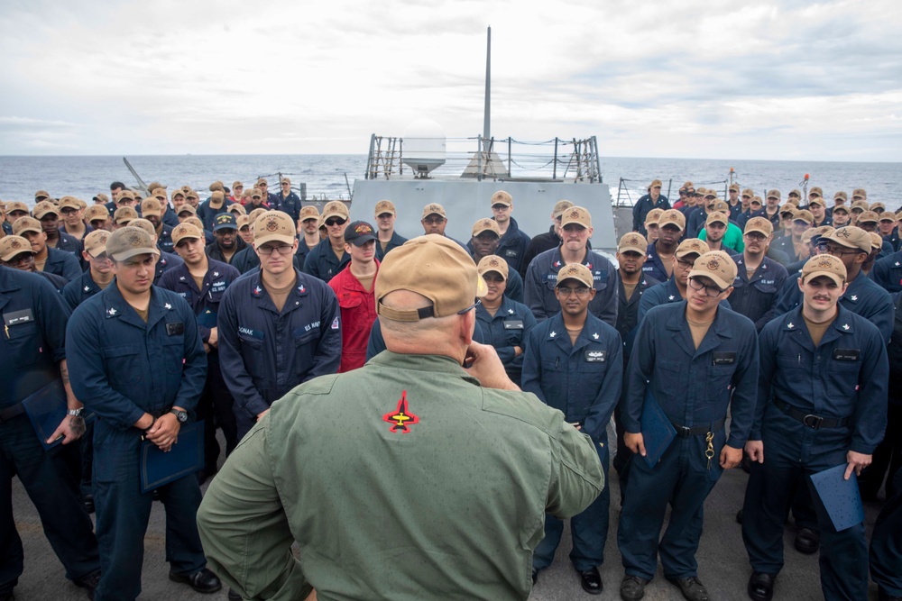 Rear Adm. Dennis Velez Visits USS Farragut (DDG 99)