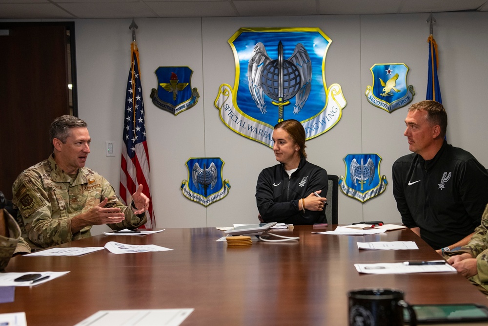 Special Warfare Training Wing discuss human performance integration with Spurs staff