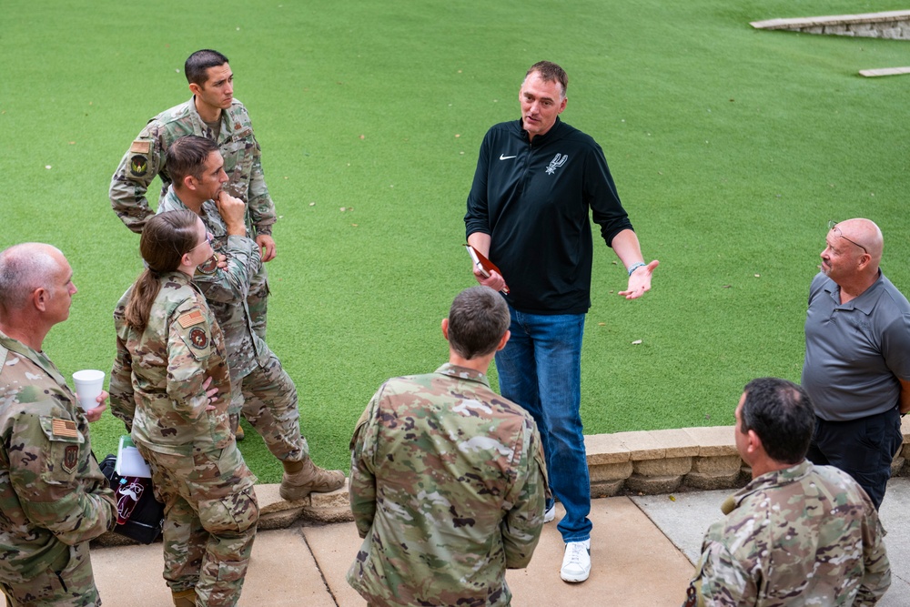 Special Warfare Training Wing discuss human performance integration with Spurs staff