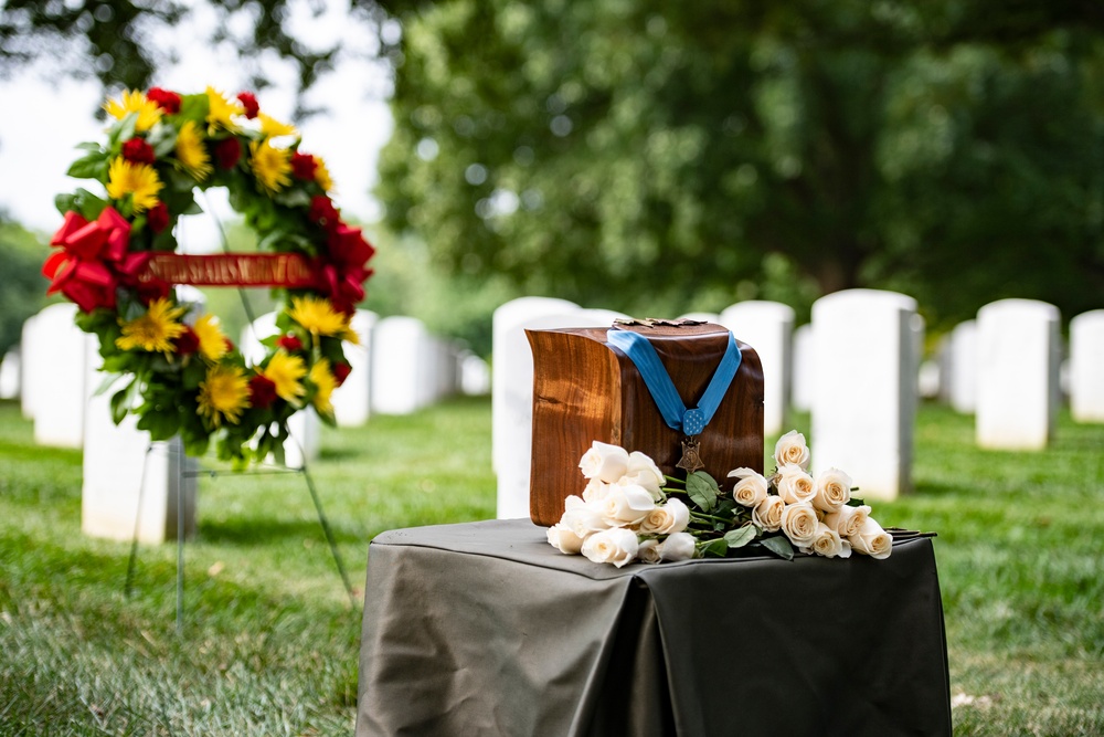 Military Funeral Honors with Funeral Escort are Conducted for Medal of Honor Recipient U.S. Marine Corps Sgt. Maj. John Canley in Section 60