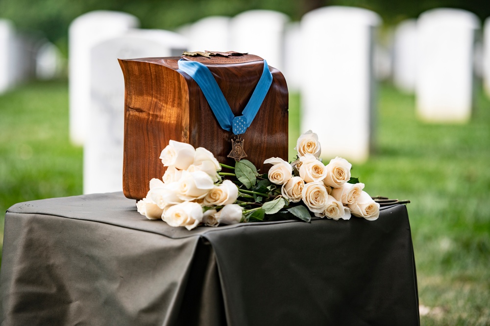 Military Funeral Honors with Funeral Escort are Conducted for Medal of Honor Recipient U.S. Marine Corps Sgt. Maj. John Canley in Section 60