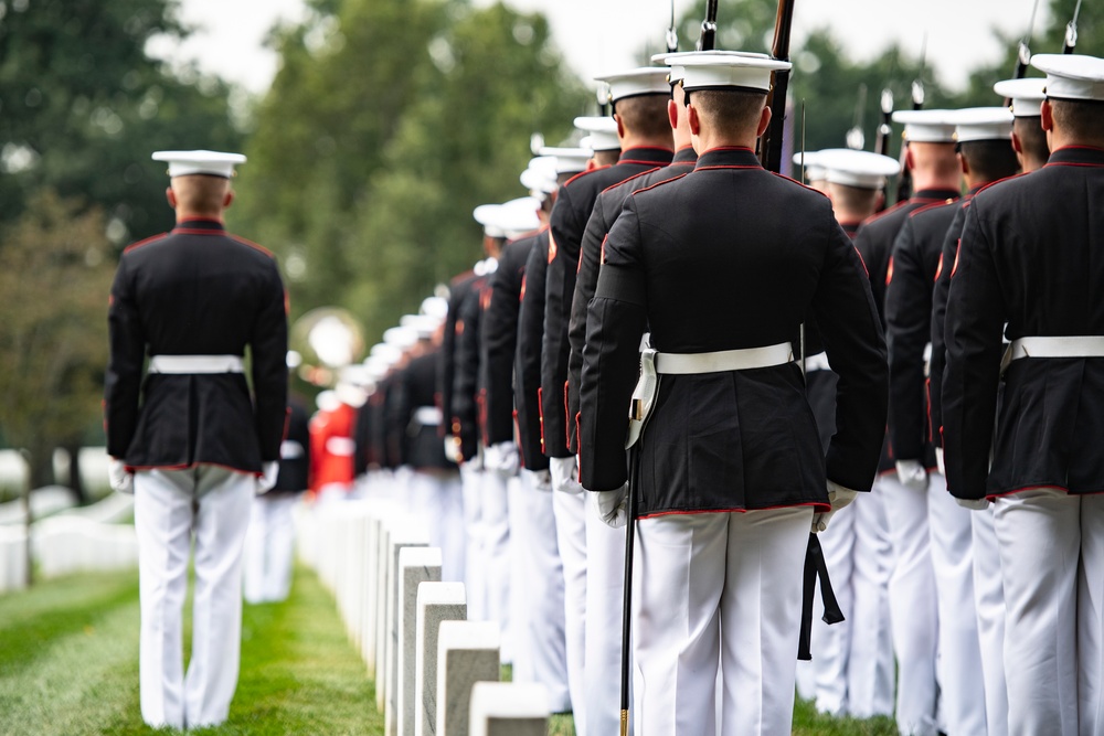 Military Funeral Honors with Funeral Escort are Conducted for Medal of Honor Recipient U.S. Marine Corps Sgt. Maj. John Canley in Section 60