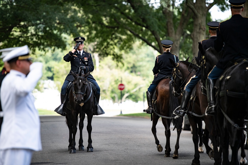 Military Funeral Honors with Funeral Escort are Conducted for Medal of Honor Recipient U.S. Marine Corps Sgt. Maj. John Canley in Section 60