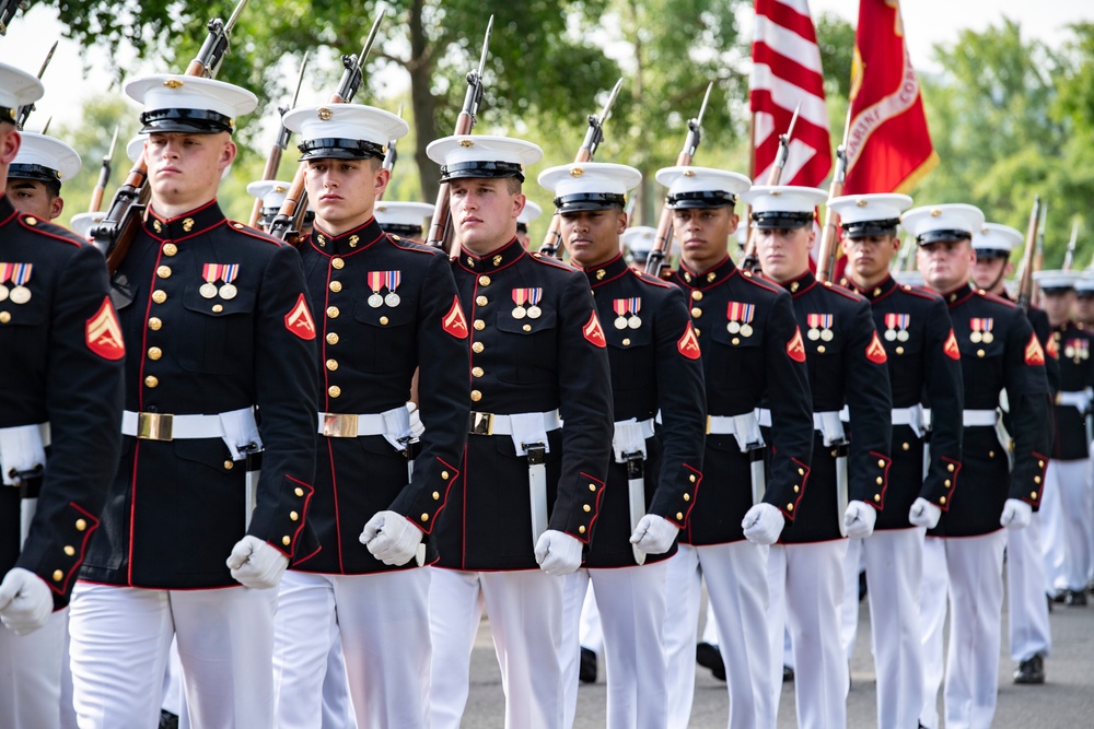 Military Funeral Honors with Funeral Escort are Conducted for Medal of Honor Recipient U.S. Marine Corps Sgt. Maj. John Canley in Section 60