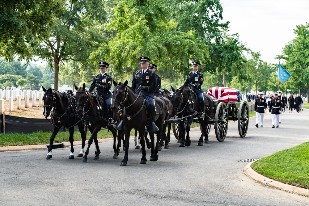 Military Funeral Honors with Funeral Escort are Conducted for Medal of Honor Recipient U.S. Marine Corps Sgt. Maj. John Canley in Section 60