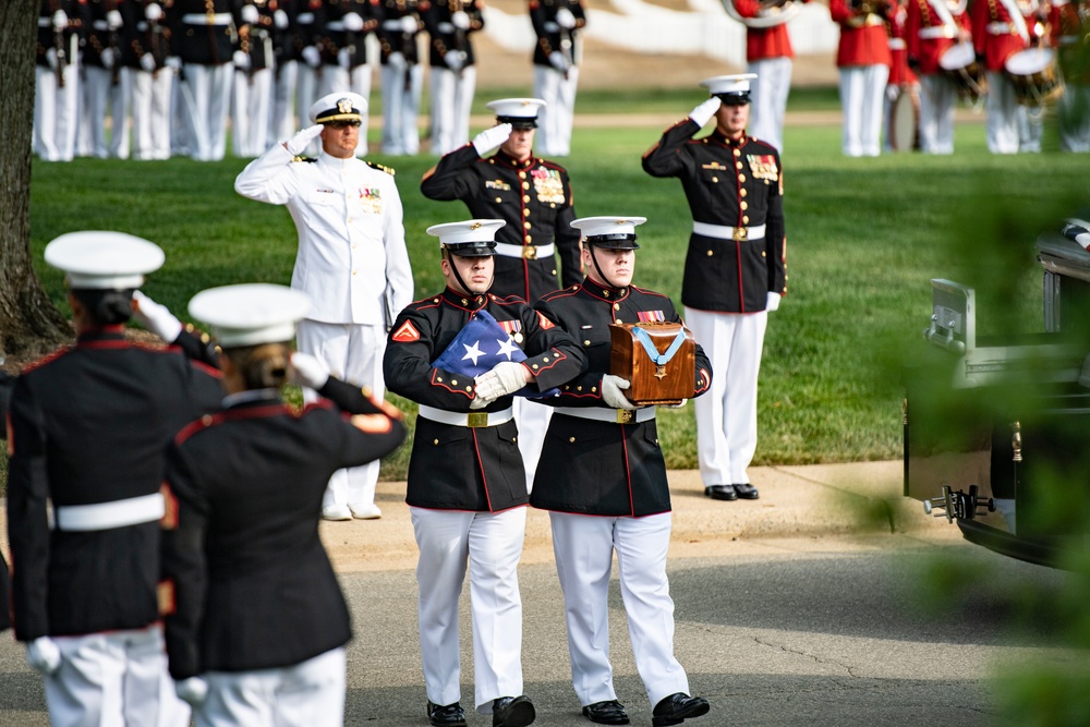 Military Funeral Honors with Funeral Escort are Conducted for Medal of Honor Recipient U.S. Marine Corps Sgt. Maj. John Canley in Section 60