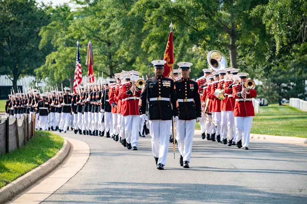 Military Funeral Honors with Funeral Escort are Conducted for Medal of Honor Recipient U.S. Marine Corps Sgt. Maj. John Canley in Section 60