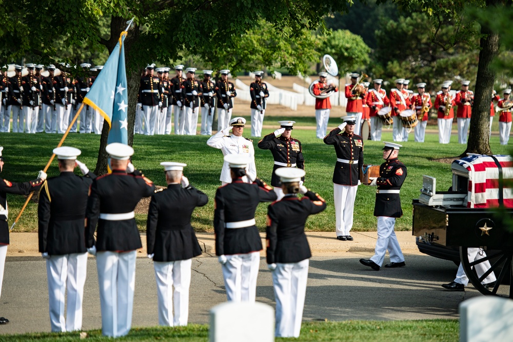 Military Funeral Honors with Funeral Escort are Conducted for Medal of Honor Recipient U.S. Marine Corps Sgt. Maj. John Canley in Section 60